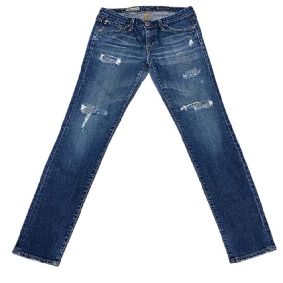 Ag Adriano Goldschmied Denim - AG 27x31 The Stilt Cigarette Low Rise Distressed Stretch Jeans EUC